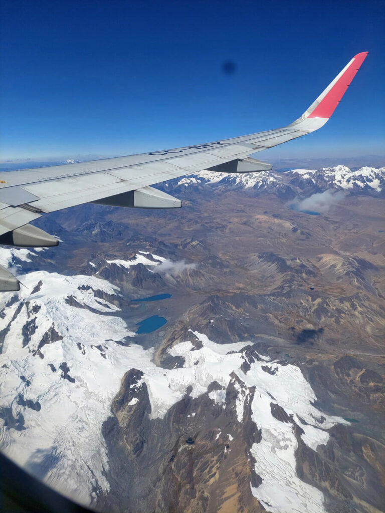 Vliegen boven de Andes