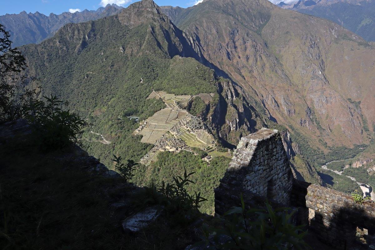 Uitzicht op Machu Picchu vanaf Huayna Picchu