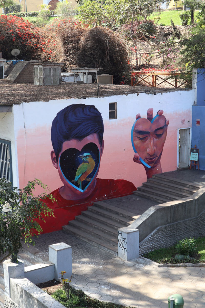 Street art op gevel in Baranco