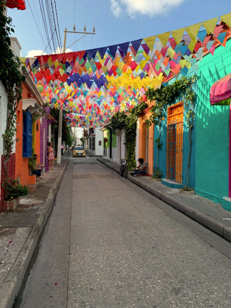 Gekleurde huizen in Cartagena